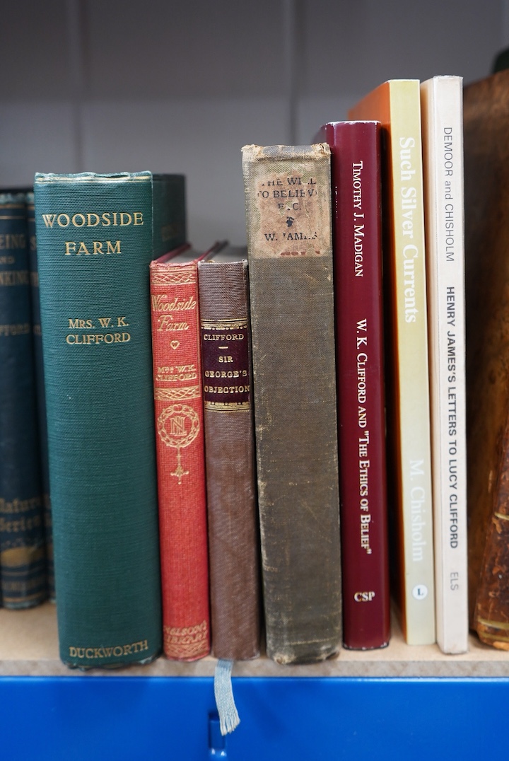 Clifford, Mrs. W.K - 3 works - Woodside Farm, 8vo, cloth, Duckworth and Co., 1902; a further copy, 12mo, cloth, Thomas Nelson and Sons, [1902]; Sir George’s Objection, Bernhard Tauchnitz, 1925; James, William - The Will